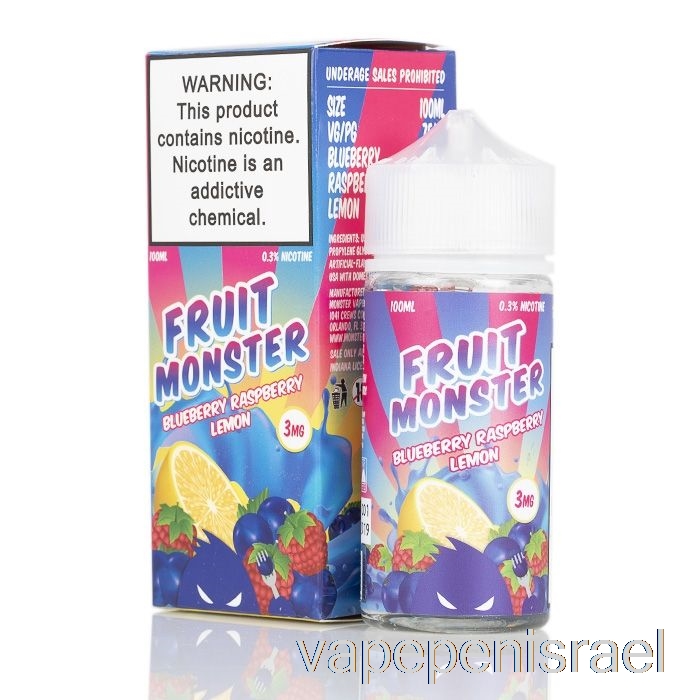 חד פעמי Vape Israel אוכמניות פטל לימון - מפלצת פירות - 100 מ"ל 6 מ"ג